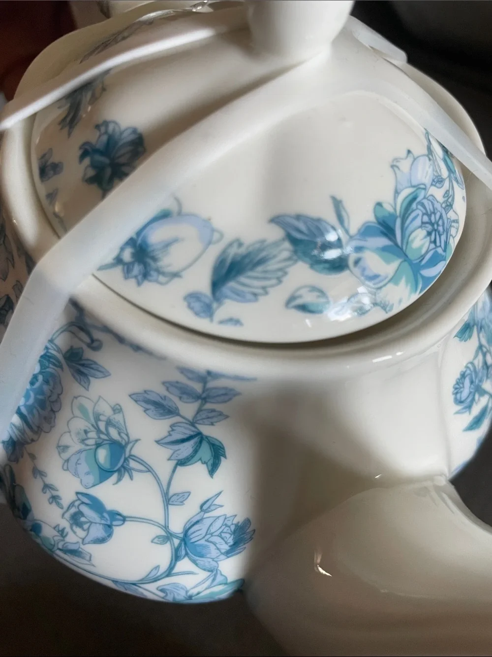 Crofton Floral Toile Teapot- Blue and White Aldi